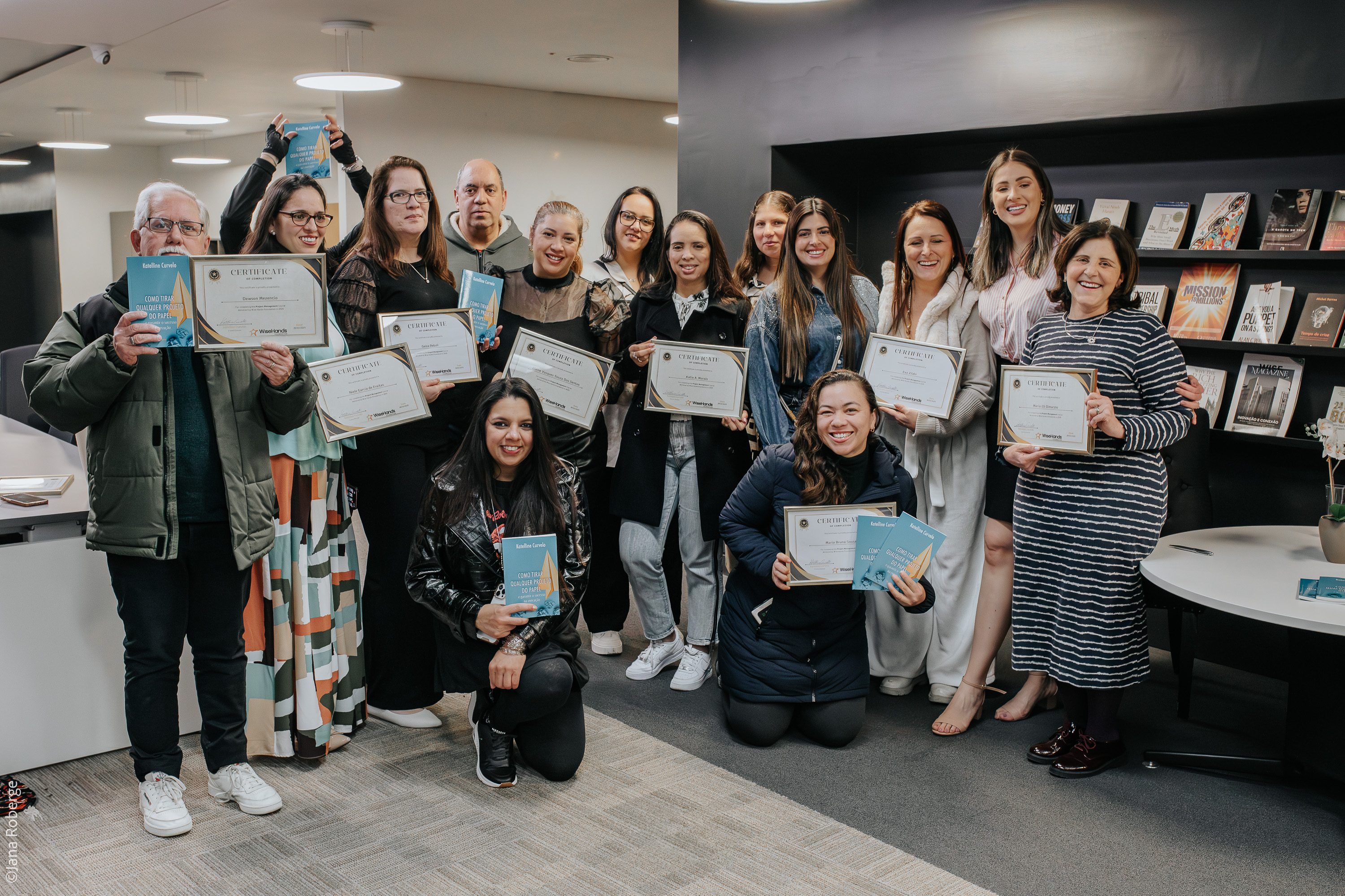 Participantes do curso de gestão de projetos e lançamento do livro em Londres